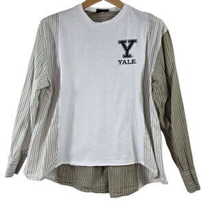 Zara x Yale University  stripe cotton Oversize long sleeves top
